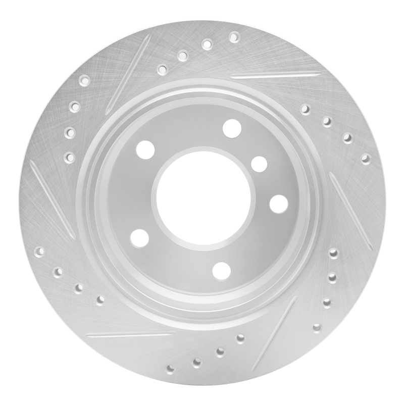 BMW 323CI Brake Rotor (1) - Rear Right - R1 Concepts - Drilled & Slotted - Silver - `96-`05